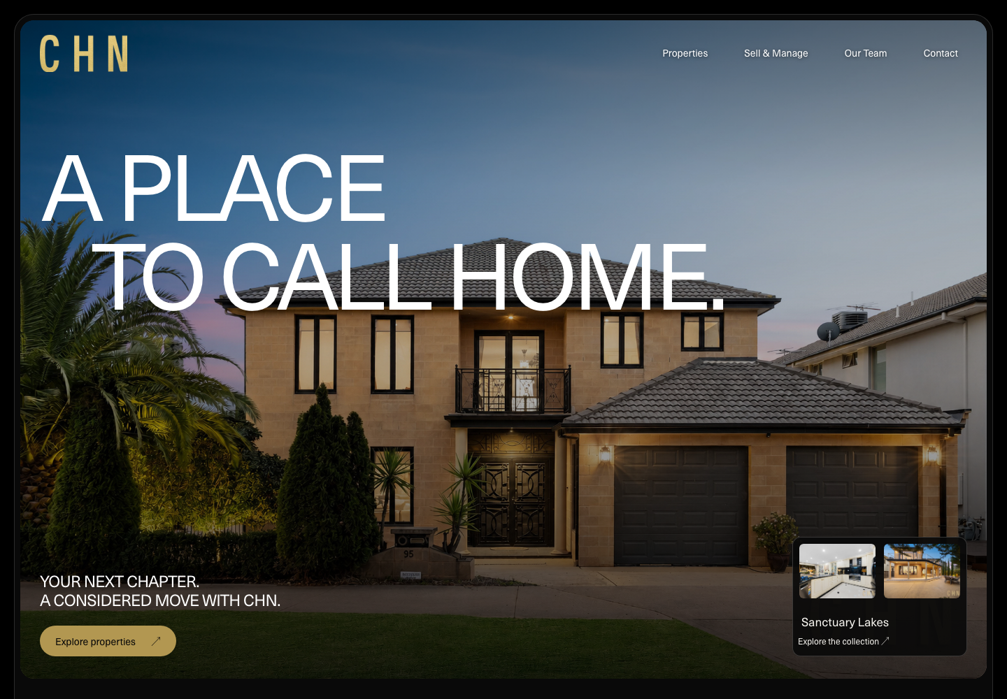 CHN website with its Melbourne skyline hero